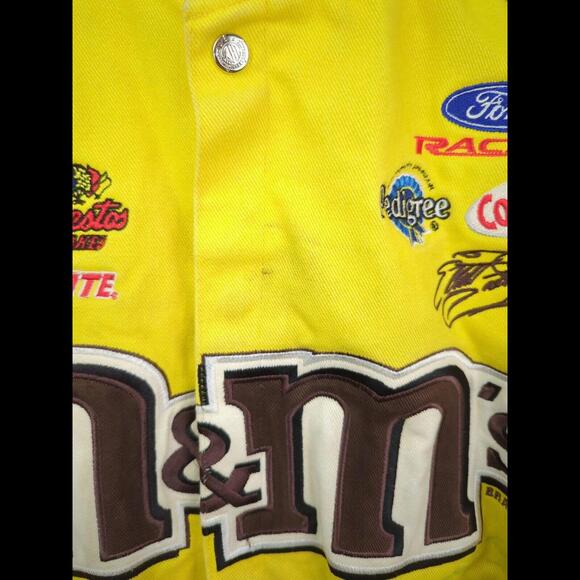 [SOLD] RARE JH DESIGNS Men's Sz XL Yellow M&M Nascar Racing Jacket Elliot Sadler - Picture 4 of 12
